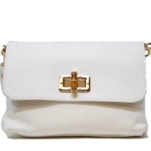 Leather clutch and crossbody- white