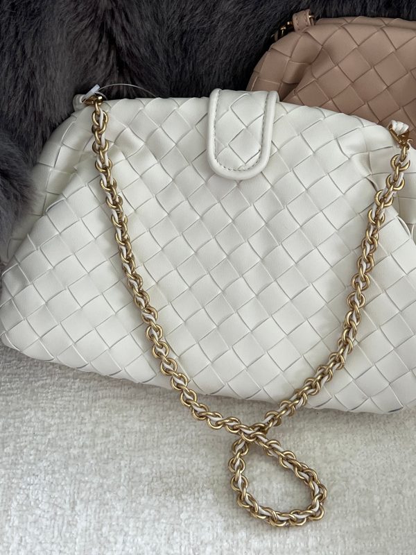 Woven leather chain strap convertible clutch - Image 2