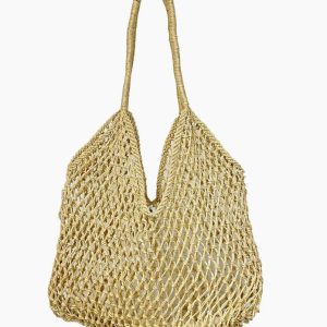 Open weave jute tote