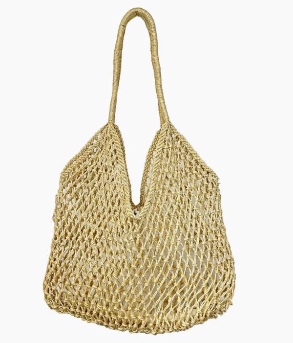 Open weave jute tote