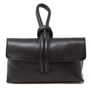 Black leather wristlet