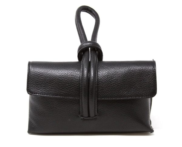 Black leather wristlet