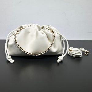 Large cinch leather bag- gold chain strap & leather strap