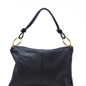 Leather gold ring handbag