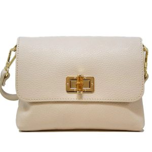 Leather clutch and crossbody- beige