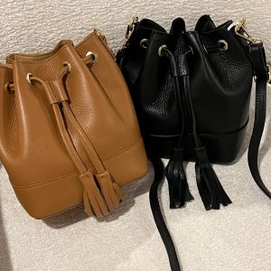 Leather bucket bag