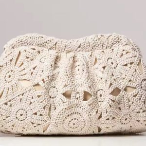 Crochet flower clutch