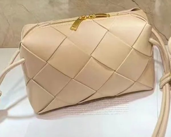 Leather woven crossbody - camera