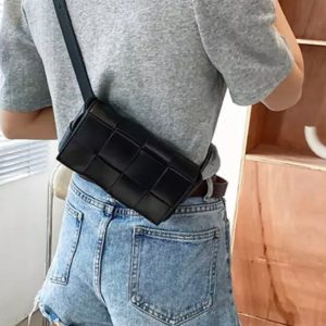 Quilted leather belt chest bag
